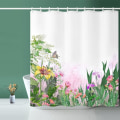 Miniatyrbilde 1 av 4: IC Dusjforheng, Grønne blader Dusjforheng, Blomstrete Dusjforheng - 72\" Bred x 72\" Lang, med 12 kroker, Vektet kant, Dusjforheng for baderom
