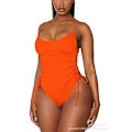 Miniatyrbillede 4 af 7: Hot salg dame plisseret højbenet badedragt med mavekontrol orange color L