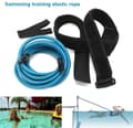 Simträningsbälte med dubbla elastiska snören och metallspänne, justerbart midjebälte i neopren för simträning i pool, blått