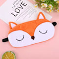 Miniatyrbild 5 av 5: Ögonmask för sömn med söt räv i orange - 3D mjuk fluffig tecknad ögonmask för sömn, resor och andning - Barn och vuxna