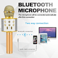 Miniatyrbild 2 av 5: IC Födelsedagspresenter till 6-15 år gammal flicka Pojke, Bluetooth trådlös karaokemikrofon - Guld