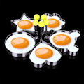 Miniatyrbilde 5 av 5: IC 5 stk Sett Stekt Egg Ringer Form Non Stick for Stekepanne, Eggformare Pannekaksmaskin med Håndtak, Rustfritt Stål