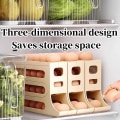 Miniatyrbild 3 av 7: 2 st äggbehållare för kylskåp, äggdispenser automatisk rullande äggbricka Förvaring 30 ägg Transparent 1PCS Transparent 1PCS