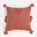 Miniatyrbillede 1 af 5: IC Blødt Tuftet Strikket Pudebetræk med Kvaster Firkantede Pudebetræk Pudebetræk til Stue Sofa Sofa Soveværelsesindretning (Rosa, 18\"x18\")