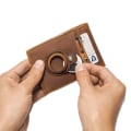 Miniatyrbillede 3 af 5: IC Anti-Lost ægte læder Smart RFID AirTag pungholder Kaffe 2 stk.