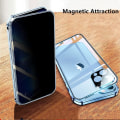 Miniatyrbild 4 av 4: IC iPhone 13 Pro Max, 360 graders fram- och baksida Cover i härdat glas, Anti SPY-skärm, Anti Peep Magnetisk Adsorption Metall Bumper (svart)