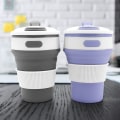 Miniatyrbillede 5 af 5: IC Foldbar Rejsekop i Silikon (Lilla + Blå), 2 stk Foldbar Foldbar Kaffe Kop Bärbar Silikon Kop til Rejser