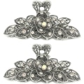 Miniatyrbilde 1 av 5: IC 2 stk - vintage Kvinner Retro Chic Rhinestone Alloy Fancy Hårklype Kjeve Klipp Nål