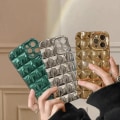 Miniatyrbild 4 av 5: iPhone 14 Pro Max Skal Söt Grön 3D Rutig Bling Estetisk Mjuk TPU Stötsäker Telefonfodral för Kvinnor Tonåringar Flickor Barn - 6,7 tum