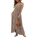 Pikkukuva 1 / 3: Naisten Kesäprintti Boho Casual Löysä Rantoloma Spaghetti Strap Maxi-mekko Taskuilla