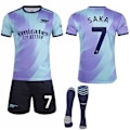 Miniatyrbillede 1 af 2: 2024-2025 Arsenal Udebane Børne Voksen Fodboldtrøje Med Strømper Nr. 7 SAKA No.7 SAKA 28