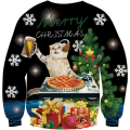 Miniatyrbilde 1 av 4: Stygg Julgenser Herr Jul Jumper 3D Tomte Trykt Genser XL