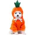 Miniatyrbild 1 av 5: IC Husdjurskläder Hundhuvtröjor Varm Tröja Kappa Valp Höst Vinterkläder Jumpsuit med Frukthuva, Morot, M