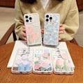 Miniatyrbillede 2 af 5: IC Sød iPhone 14 Pro - etui til kvinder, piger, slank, tynd, blød, fleksibel TPU gennemsigtig, beskyttende telefonetui - Tulpanblomst