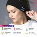 Miniatyrbild 4 av 5: Sömnhörlurar - Bluetooth-pannband med mikrofon Svart