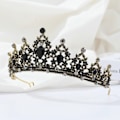 Pikkukuva 1 / 5: IC Mattel Hardware Crown Eurooppalainen ja Amerikkalainen Morsian Barokki Retro Kruunu Strassit Musta Kruunu Tiara