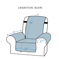 Miniatyrbillede 2 af 4: IC Vandtæt og skridsikker sofaovertræk med elastiske bånd Vaskbart sofaovertræk Blå Small Recliner Sofa Cover