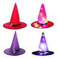 Pikkukuva 4 / 5: LED-lamput Noitaväen Hattu Halloween-asu Cosplay-rekvisiitta Ulkona T Violetti valoilla