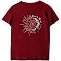 Pikkukuva 4 / 5: Kesä T-paita naiset Aurinko ja Kuu Auringonkukka Print Kuvio T-paita Pyöreä Kaula Basic Casual Top (XL viininpunainen) Viininpunainen