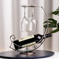 Miniatyrbillede 2 af 5: Kreativ Metal Vinstativ Hængende Vinglas Holder Bar Stativ Br Sort
