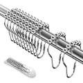 Miniatyrbilde 1 av 5: 12 Pakning Dusjforhengringer i Rustfritt Stål med Glidesystem - 12 Enkelkroker - 69 x 39 mm NPTERBL