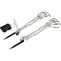 Miniatyrbilde 5 av 5: IC Halloween Utomhusdekorasjoner, sett med 2 opplyste skeletthender, 40 LED-lys, selvlysende dekorasjon for julfest, innendørs- og utendørsdekorasjon