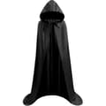 Lang sort kappe med hætte middelalderlig vampyrheksedragt kvinder Halloween-kostume karneval jul voksen L M