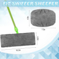 Miniatyrbilde 2 av 5: Swiffer Sweeper Mop erstatningsdynor, kluter for Swiffer gulvmopp, gjenbrukbar overtrekk ，grå korallfarget fløyel 2 pack