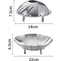 Miniatyrbilde 2 av 5: IC Dampkurv i rustfritt stål, sammenleggbar dampkurv for grønnsaker, lett justerbar til ulike gryter og kjeler, for mat og dampende grønnsaker