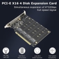 Miniatyrbild 5 av 5: 4-portars Nvme till Pcie adapterkort M.2 Nvme till Pcie X16 adapter 4x32gbps M Key hårddisk-omvandlare R