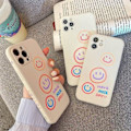 Miniatyrbild 4 av 5: IC Sött leende mönster kompatibel med iPhone 12 Pro skal, Silikon Slim Fit [Mjukt anti-scratch mikrofiberfoder] Flexibel 6,1 tum (beige)