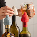 Miniatyrbillede 1 af 5: Silikonflaskeprop Beanie Cap Dekorativ flaskprop Korkudskiftning til vin
