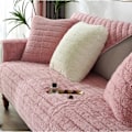 Miniatyrbilde 1 av 5: IC Moderne enkel plysj sofa pute, universal all-inclusive varm tykk putetrekk, tatami vinduskarmpute (Rosa, 70*70)