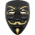 Pikkukuva 3 / 5: IC 3kpl Maskisarja – Aikuisten Halloween-asu kulta-, valko- ja mustana | Hacker-asu ystäville