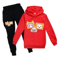 Miniatyrbild 2 av 4: Pojkar Flickor LANKYBOX Hoodies Träningsoveraller Toppar+ Set ed 140cm