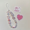 Pikkukuva 3 / 5: IC Söt Ins Stil Blomster Pärlad Mobiltelefon Lanyard Charm Fashio