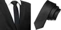 Smal slips för män 5 cm Slim Svart enfärgad slips Premium polyester formell slips för bröllop, affärer och presenter