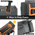 Miniatyrbilde 3 av 5: Vevradio med batteribackup, 5000 mAh solcelle radio Dynamo Powerbank på AM/FM NOAA -WELLNGS
