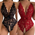 Miniatyrbild 4 av 5: Sexig bodysuit för kvinnor, nattlinne, underkläder, nattkläder röd red 2XL