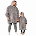 Miniatyrbillede 9 af 10: Snuggie Oversized Filt Hættetrøje Mörkblå