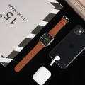 Miniatyrbild 5 av 5: IC Äkta Läder Armband Apple Watch 42/44/45/49 mm Brun Brun Brun