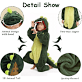 Pikkukuva 3 / 7: Dinosaurusasu puku lapsille, onesie, dinosaurus pyjama, dinosaurus haalari lapsille, eläinpuku lapsille karnevaaliin halloweeniin, cosplay Dinosaurs-green 120
