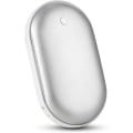 Miniatyrbillede 1 af 5: Håndvarmer Opladbar, 5200mAh Elektrisk Bærbar Dobbeltsidig Håndvarmer/Telefonoplader, Sikker Varmeterapi Smertelindring