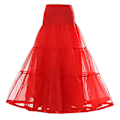 Miniatyrbilde 1 av 5: Dame Ankel Lengde Underskjørt Skjørt Bryllup Halv Slip Krinoline Underskjørt Rød Red L XL