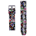 Miniatyrbillede 1 af 2: Hurtig frigivelse urrem i silikone kompatibel med Garmin Fenix 5 Plus / Instinct / Forerunner 935 945 - Farverig kranium Farverig 21X2.2CM