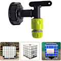 Miniatyrbild 3 av 5: 1000L Plasttank Kran med Trädgårdsslangskoppling, IBC Tank Kranadapter, 3/4 Tums Gänganslutning för Regnvattenuppsamlare, Bränsletank