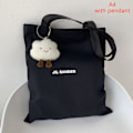 Miniatyrbillede 1 af 5: IC Minimalistisk Bogstav Lærred Skuldertaske Kvinder Studerende n Tote Bags A4