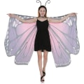 Miniatyrbillede 2 af 5: IC Butterfly Wing Cape-sjal med spidsmaske og pandebånd med sort fløjlantenne