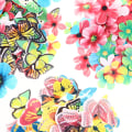 Miniatyrbilde 2 av 5: IC Blandede spiselige blomster Butterfly Wafer Rispapirkake Toppers De Multicolor C
