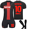 Miniatyrbillede 1 af 2: 23-24 Bayer 04 Leverkusen Børnefodboldtrøjesæt Nr. 10 Wirtz W 18